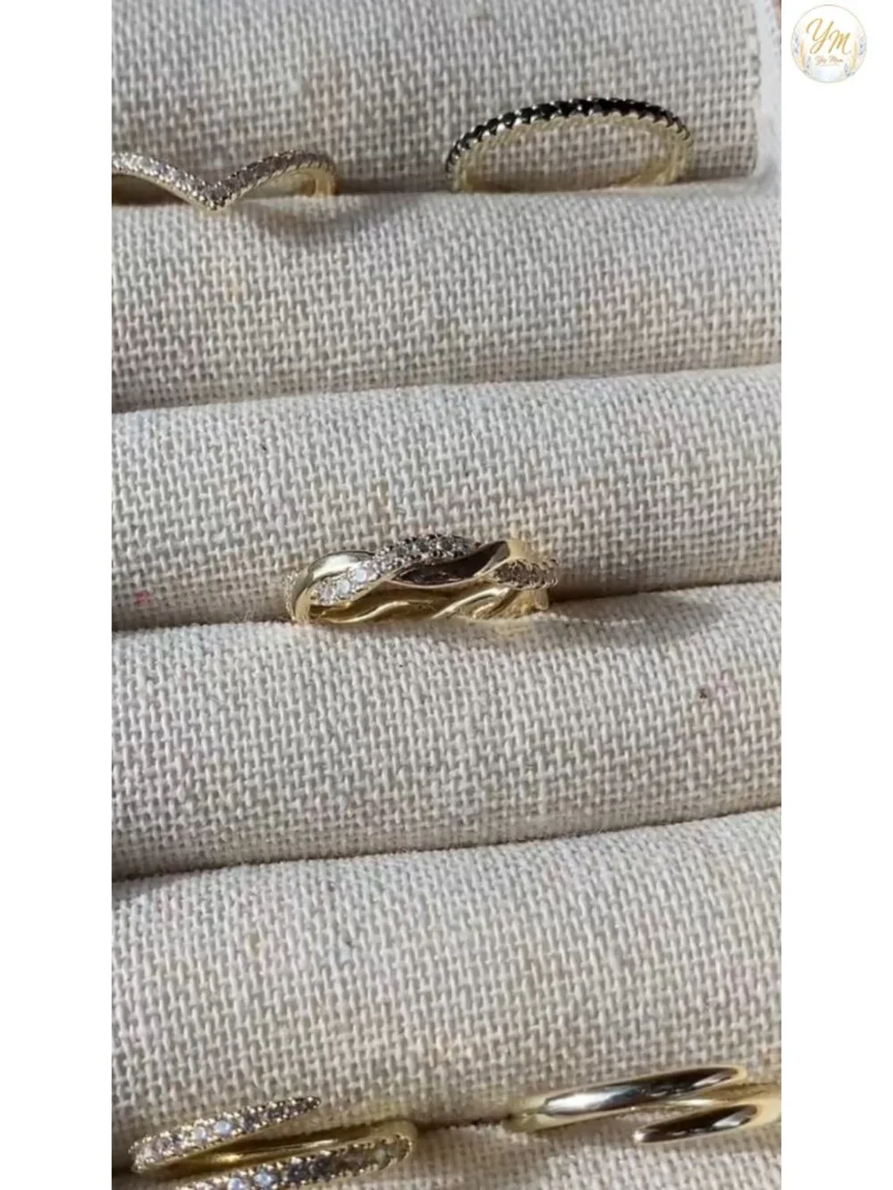 14K Gold Plated Cubic Zirconia Twisted Rope Eternity Band